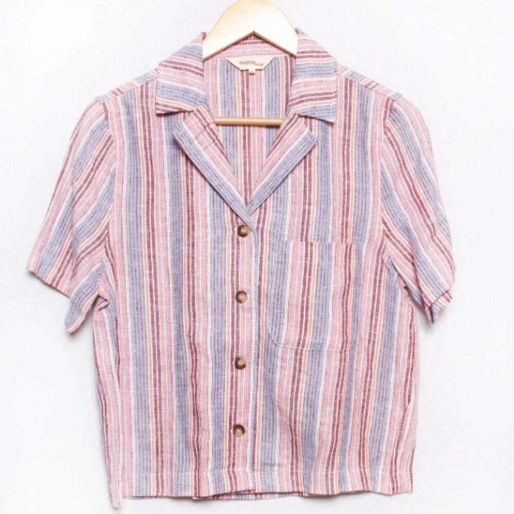 Striped Red and Blue Crop Top